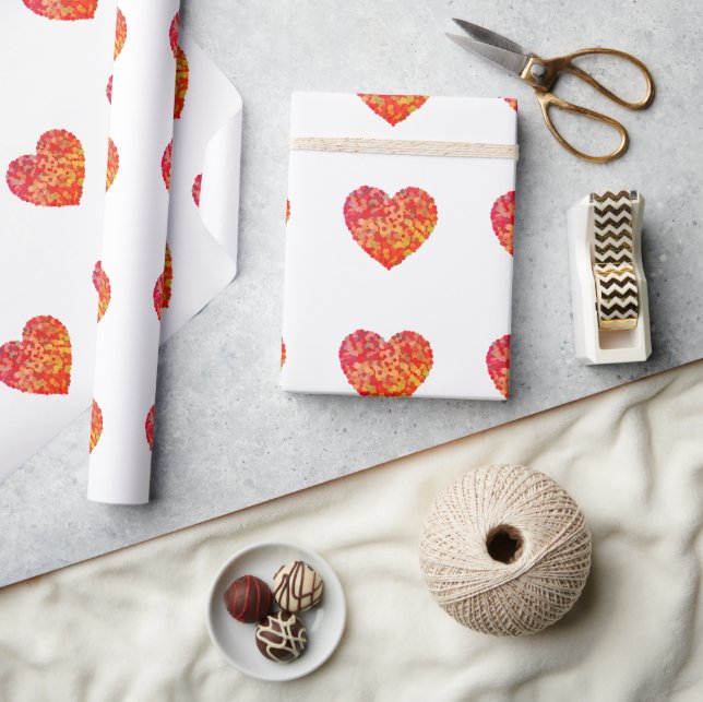 Abstract Heart Confetti Art Wrapping Paper (Crafts)