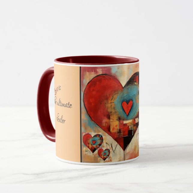 Abstract Heart Design With Text Valentine's Mug (Front Left)