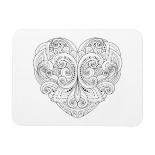 Abstract Heart Doodle Magnet