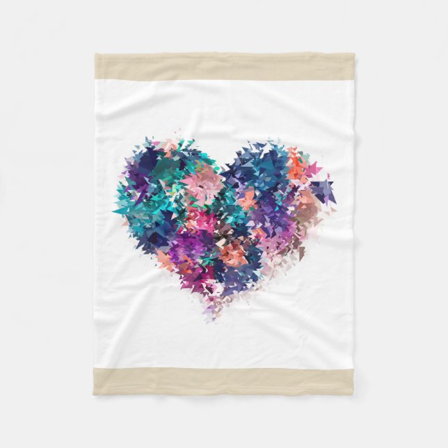 Abstract heart fleece blanket (Front)