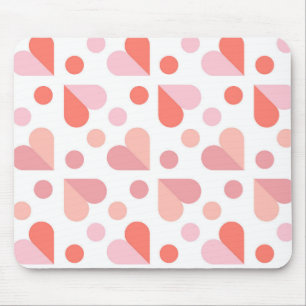 Abstract Heart Geometric Pattern Mouse Mat
