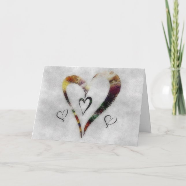 Abstract Heart Greeting Card (Front)