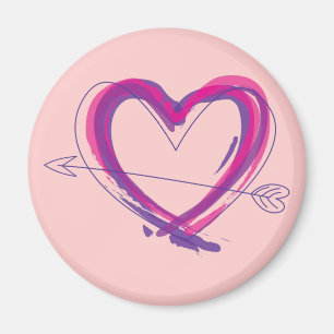 Abstract heart in purple and pink magnet
