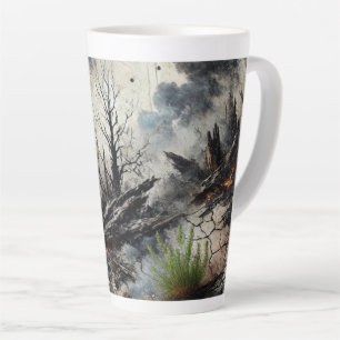 Abstract Heart Latte Mug - Unique Artistic Design