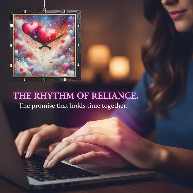 Abstract Heart Nebula Dream Square Wall Clock (Creator Uploaded)