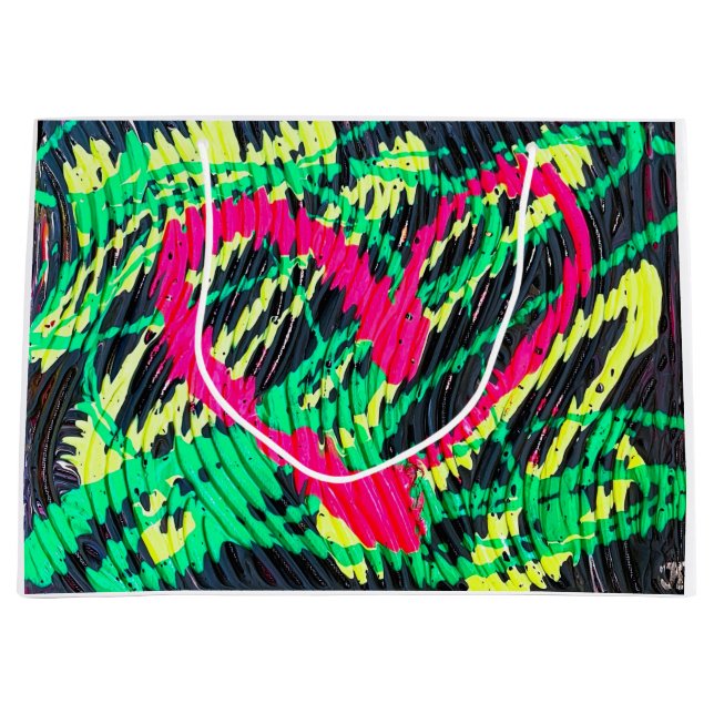 Abstract Heart Neon Painting Print Gift Bag (Front)