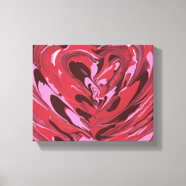 Abstract heart painting canvas print (Front)