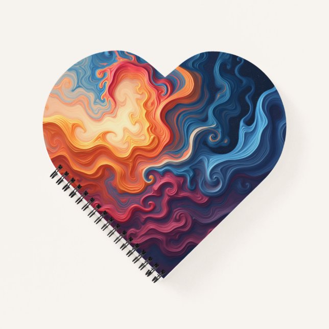 Abstract Heart Shaped Notebook (Front)