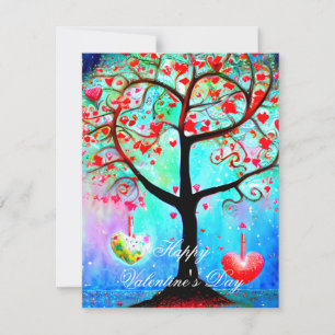 Abstract heart tree valentine holiday card