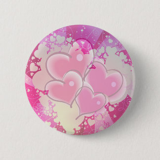 ABSTRACT HEARTS by SHARON SHARPE 6 Cm Round Badge