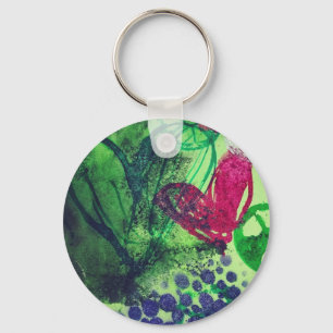 Abstract Hearts Key Ring