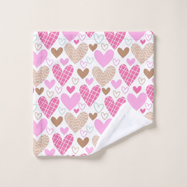Abstract hearts pattern bath towel (Wash Cloth)