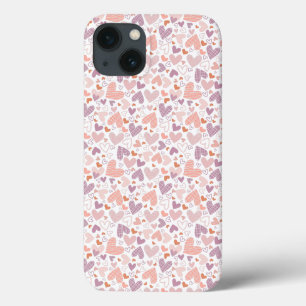 Abstract hearts pattern iPhone 13 case