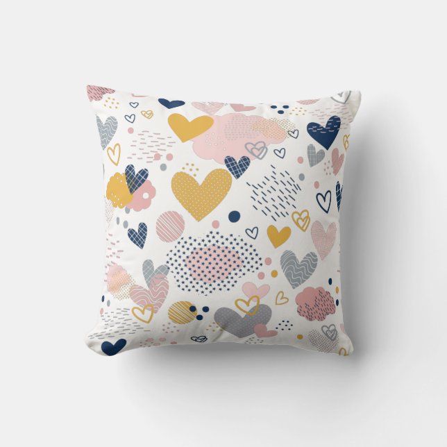 Abstract hearts pattern cushion (Front)