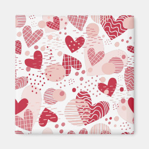 Abstract hearts pattern magnet
