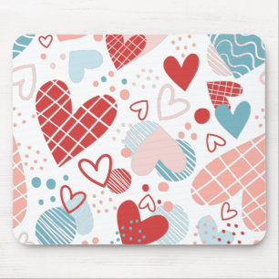 Abstract hearts pattern mouse mat