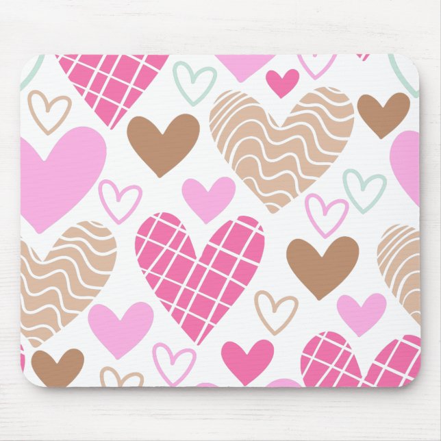 Abstract hearts pattern mouse mat (Front)