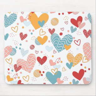 Abstract hearts pattern mouse mat