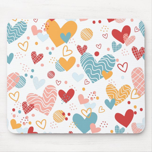 Abstract hearts pattern mouse mat (Front)
