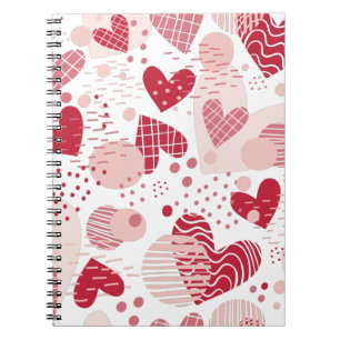Abstract hearts pattern notebook