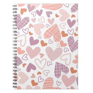 Abstract hearts pattern notebook