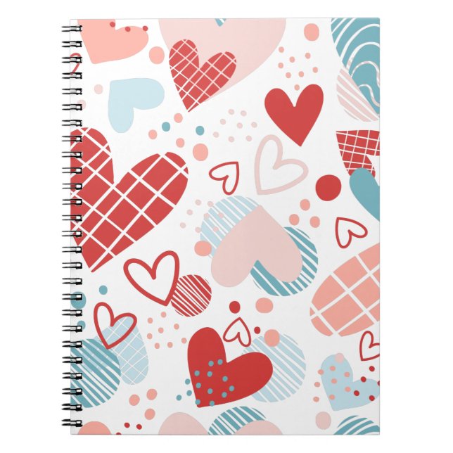 Abstract hearts pattern notebook (Front)