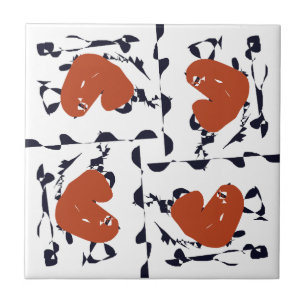 Abstract Hearts Tile