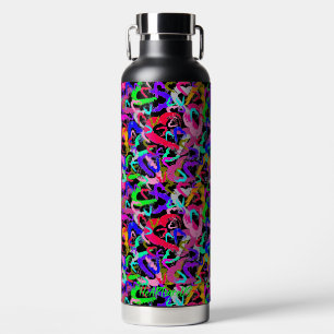 Abstract Hearts Water Bottle