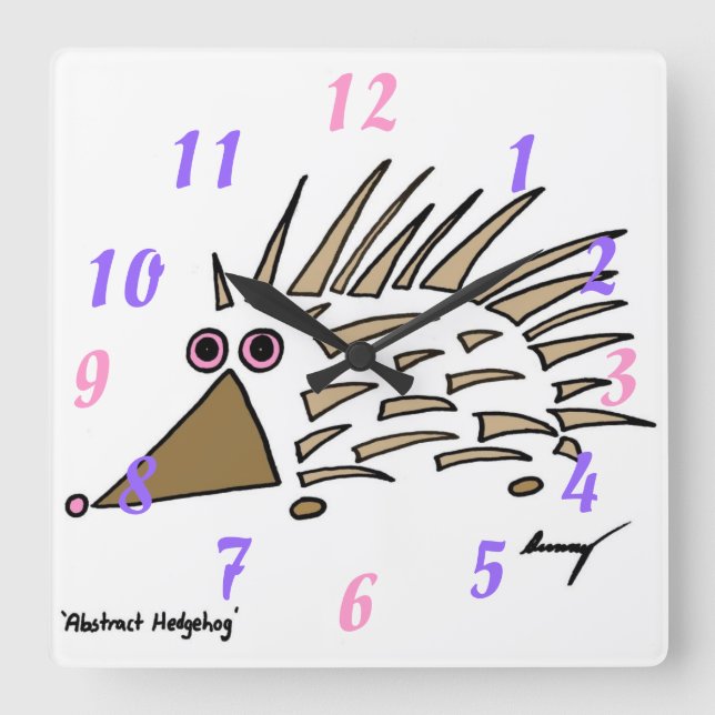 Abstract Hedgehog Clock (Front)