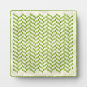 Abstract herringbone in greenery plaque