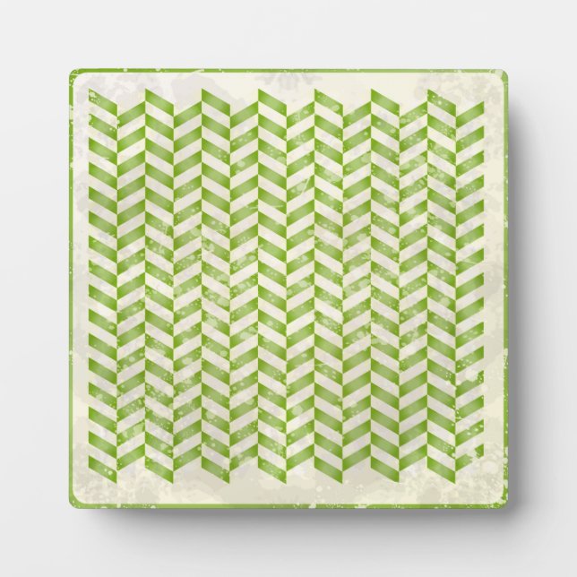 Abstract herringbone in greenery plaque (Front)