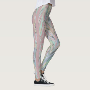 Abstract Herringbone - rose/wide Leggings