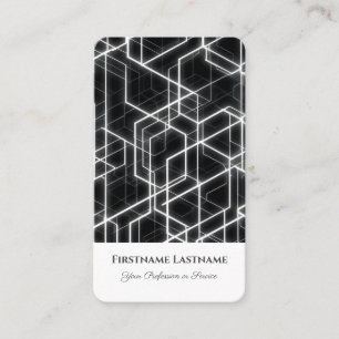 Abstract hexagonal shapes in 3d optic design business card