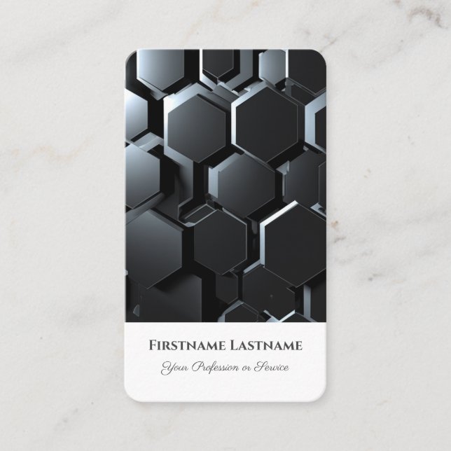 Abstract hexagonal shapes in 3d optic design business card (Front)