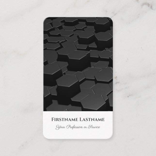 Abstract hexagonal shapes in 3d optic design business card (Front)