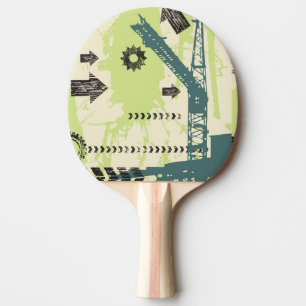 Abstract hi-tech background ping pong paddle