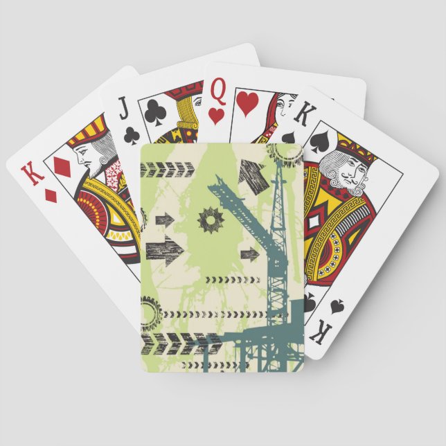 Abstract hi-tech background playing cards (Back)