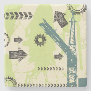Abstract hi-tech background stone coaster
