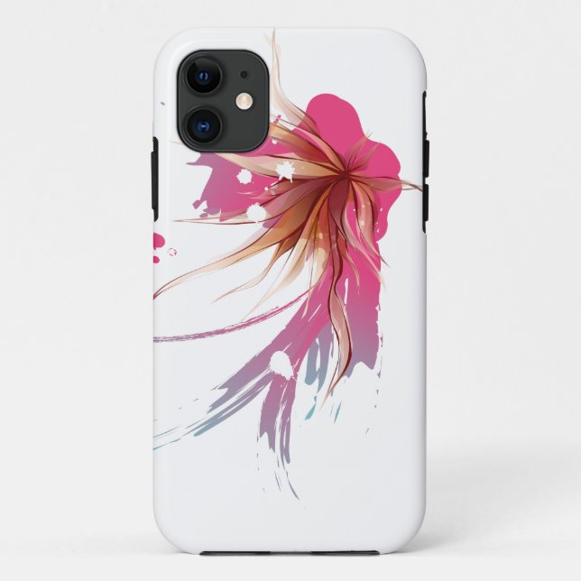Abstract Hibiscus Flower Case-Mate iPhone Case (Back)