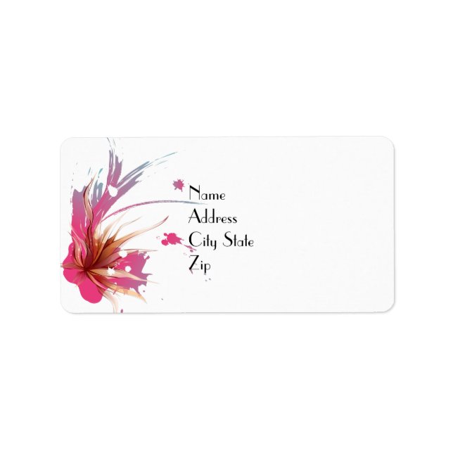 Abstract Hibiscus Flower Label (Front)