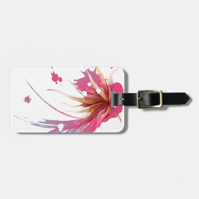 Abstract Hibiscus Flower Luggage Tag (Front Horizontal)