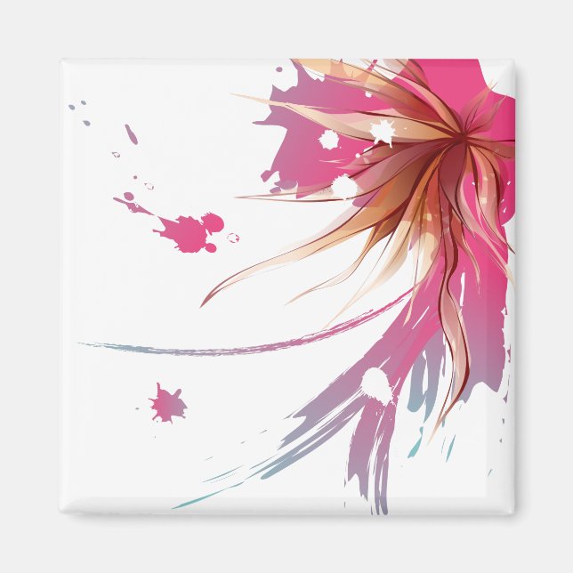 Abstract Hibiscus Flower Magnet (Front)