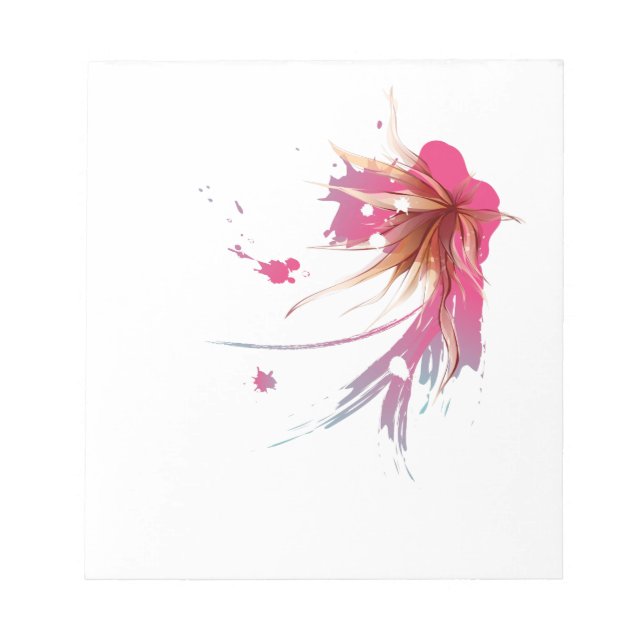 Abstract Hibiscus Flower Notepad (Front)