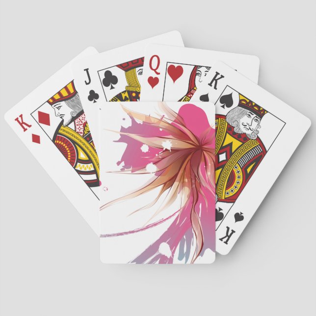 Abstract Hibiscus Flower Playing Cards (Back)