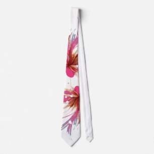 Abstract Hibiscus Flower Tie