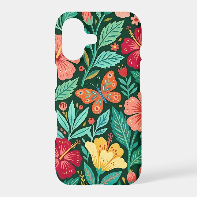 Abstract Hibiscus Scandinavian iPhone Cases (Back)
