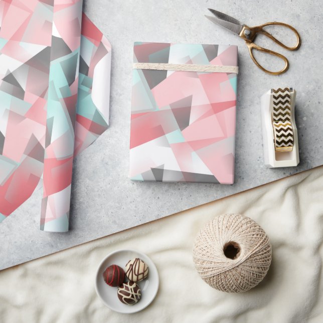 Abstract Hip Modern Geometric Mosaic Art Pattern Wrapping Paper (Crafts)