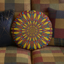 Abstract Hippie Red & Yellow Floral Ethnic Tribal