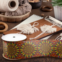 Abstract Hippie Red & Yellow Floral Ethnic Tribal