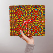 Abstract Hippie Red & Yellow Floral Ethnic Tribal